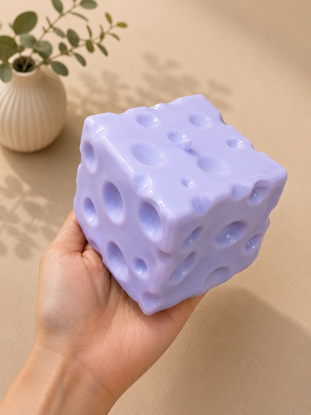 Smooshez Giant Melted Cheese Cube Squishy - Soft Stress Relief Toy - Image 3