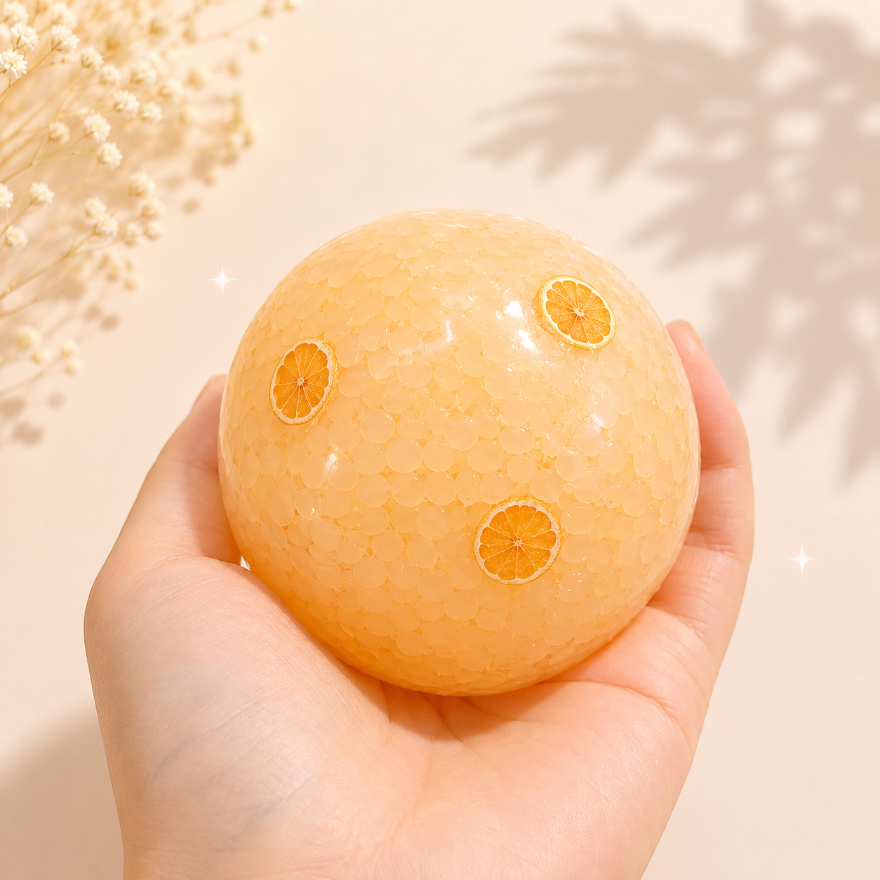Smooshez Orange Soda Beaded Squishy - Textured Sensory Toy