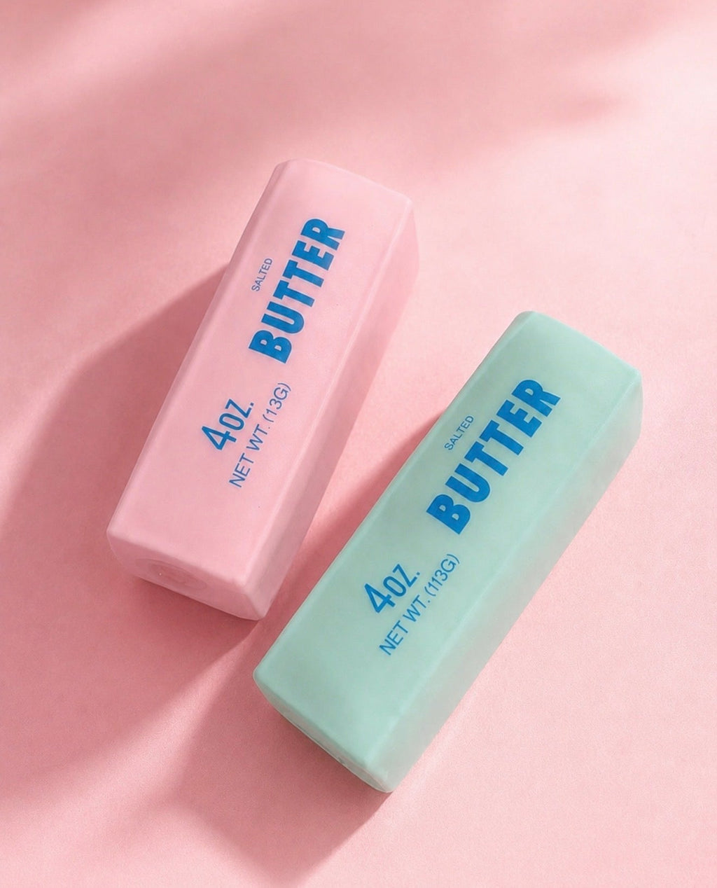Smooshez Crunchy Butter Stick Squishy Toy - Pink & Mint Smooth Sensory Toy