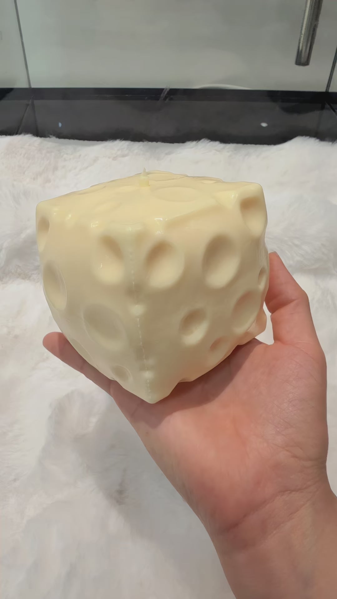 Smooshez Giant Melted Cheese Cube Squishy - Soft Stress Relief Toy